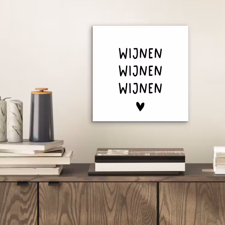 Wijnen wijnen wijnen - Spreuken - Quotes aluminium wit klein -sfeer1
