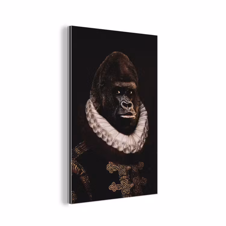 Willem van Oranje - Adriaen Thomasz - Aap aluminium wit klein -3d