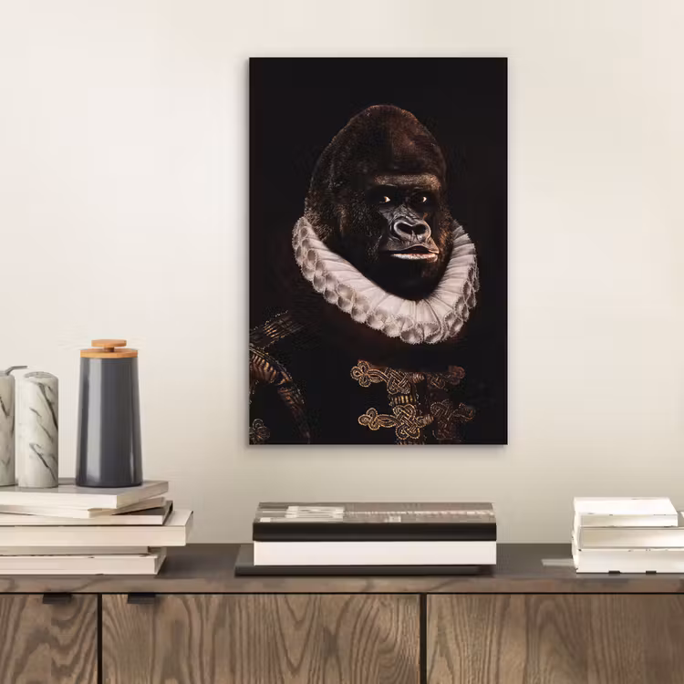 Willem van Oranje - Adriaen Thomasz - Aap aluminium wit klein -sfeer1