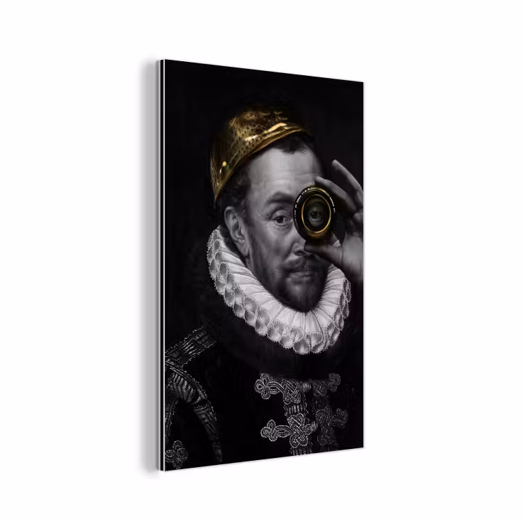 Willem van Oranje - Adriaen Thomasz - Goud - Lens aluminium wit klein -3d