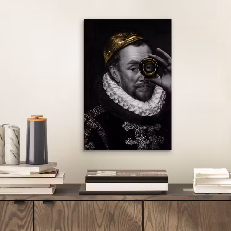 Willem van Oranje - Adriaen Thomasz - Goud - Lens aluminium wit klein -sfeer1