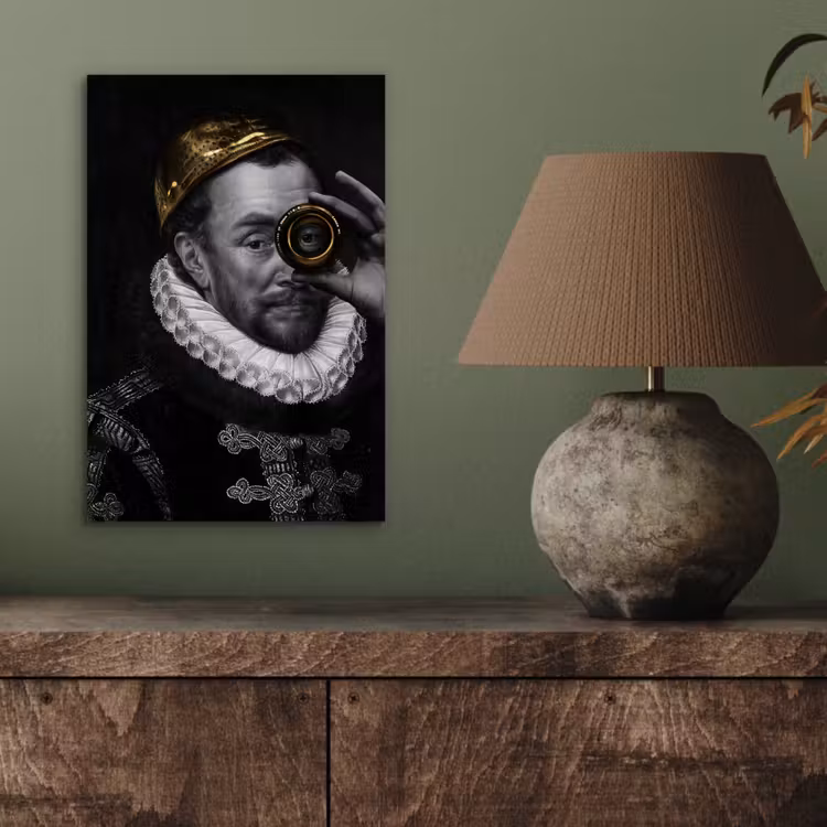 Willem van Oranje - Adriaen Thomasz - Goud - Lens aluminium wit klein -sfeer2