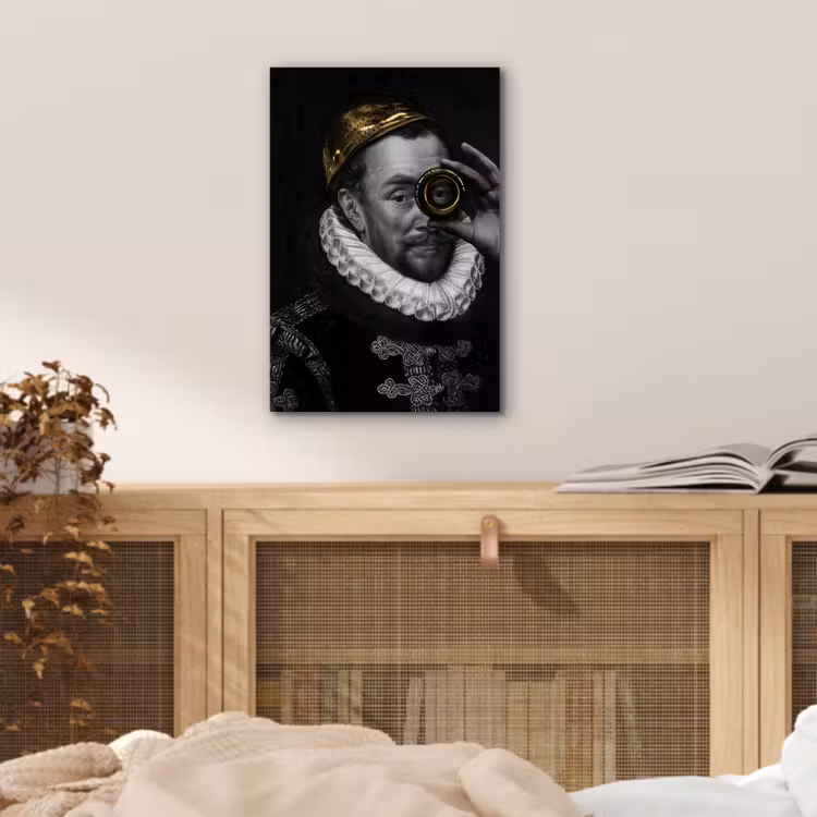 Willem van Oranje - Adriaen Thomasz - Goud - Lens aluminium wit klein -sfeer3