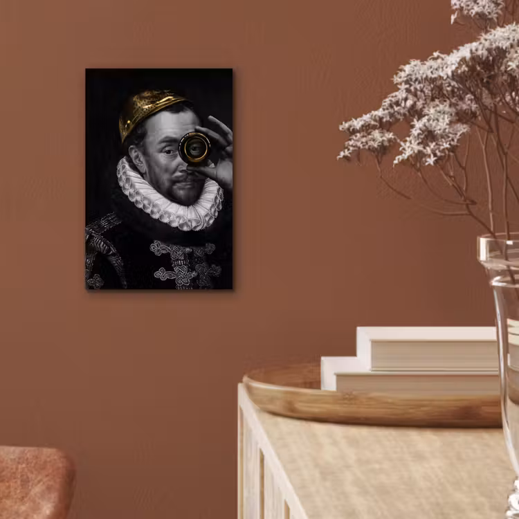 Willem van Oranje - Adriaen Thomasz - Goud - Lens aluminium wit klein -sfeer4