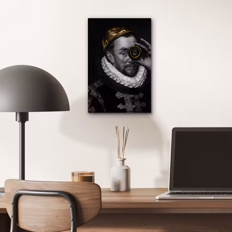 Willem van Oranje - Adriaen Thomasz - Goud - Lens aluminium wit klein -sfeer5