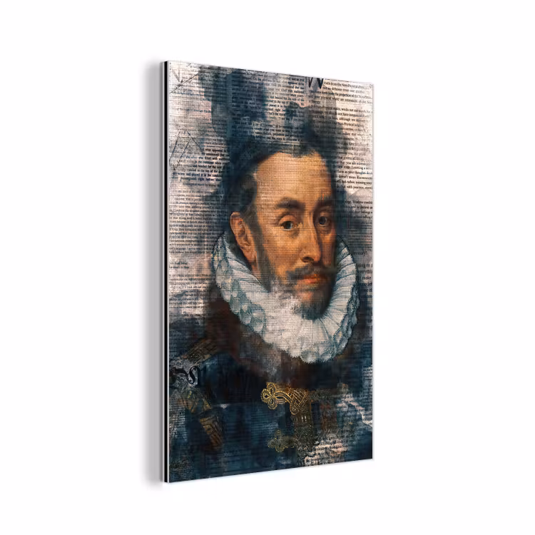 Willem van Oranje - Adriaen Thomasz - Krant aluminium wit klein -3d