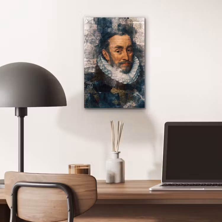 Willem van Oranje - Adriaen Thomasz - Krant aluminium wit klein -sfeer5