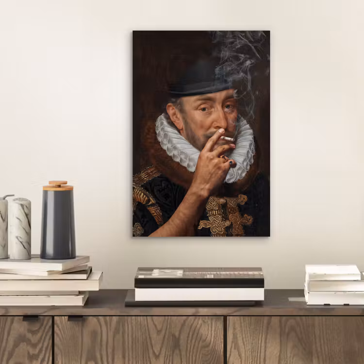 Willem van Oranje - Adriaen Thomasz - Sigaretten - Rook aluminium wit klein -sfeer1