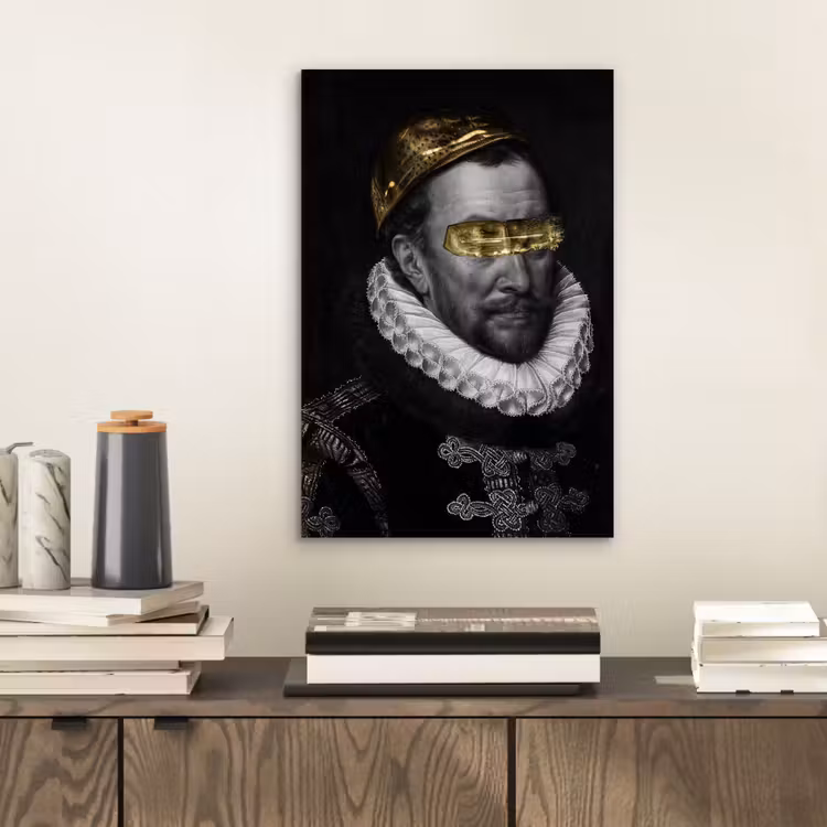 Willem van Oranje - Adriaen Thomasz - Zwart - Wit aluminium wit klein -sfeer1