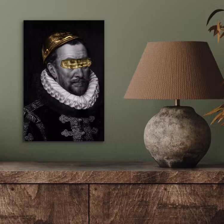 Willem van Oranje - Adriaen Thomasz - Zwart - Wit aluminium wit klein -sfeer2