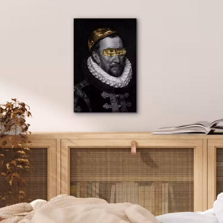 Willem van Oranje - Adriaen Thomasz - Zwart - Wit aluminium wit klein -sfeer3