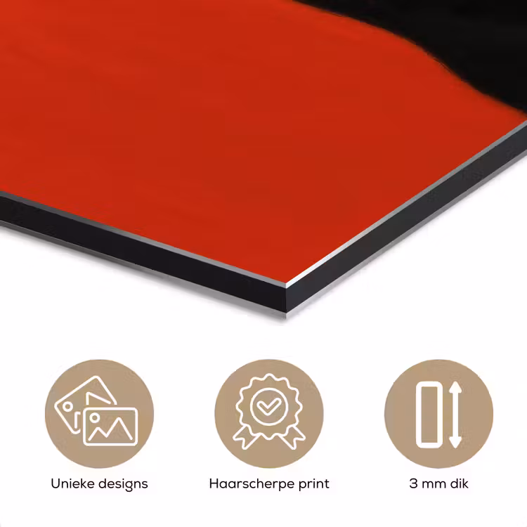 Windhond - Minimalistisch - Rood aluminium wit klein -closeup_NL