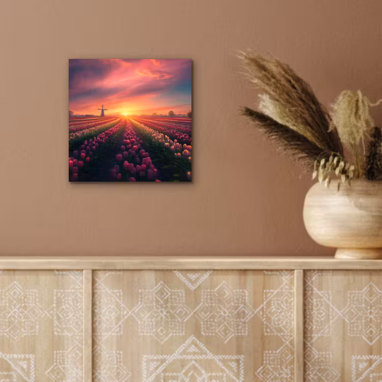 Windmolen - Zonsondergang - Landschap aluminium wit klein -sfeer4