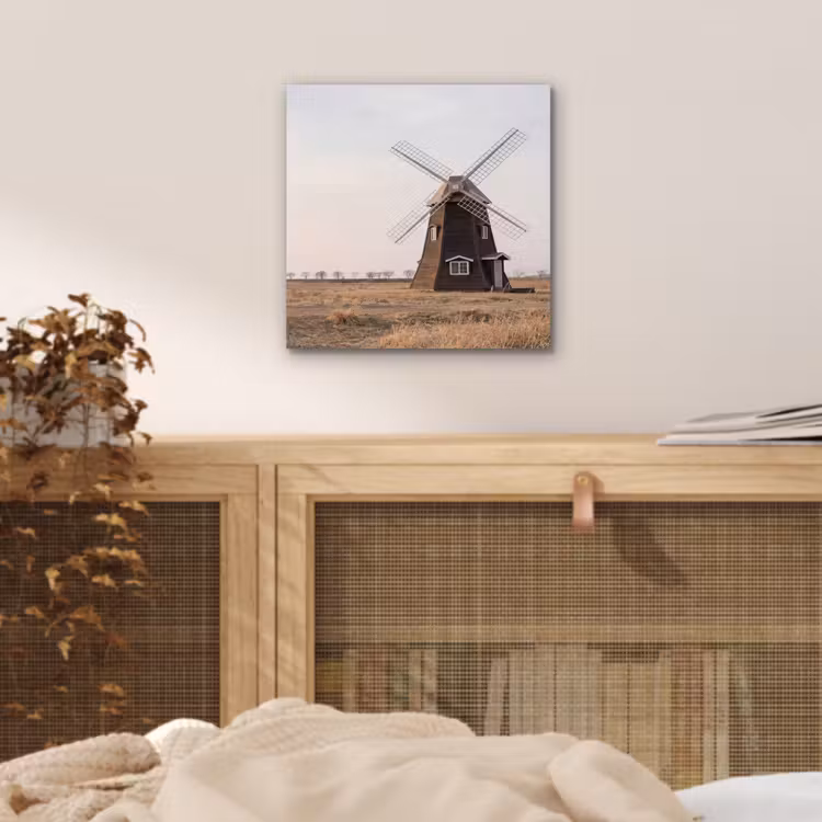 Windmolens - Landschap - Veld aluminium wit klein -sfeer3