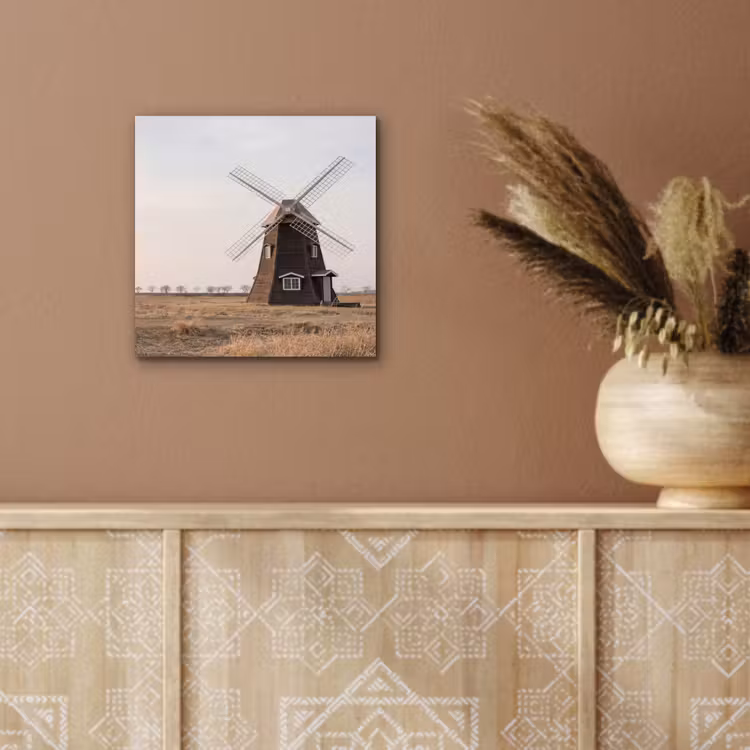 Windmolens - Landschap - Veld aluminium wit klein -sfeer4