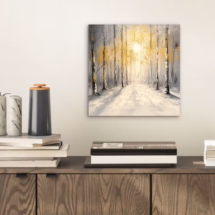 Winter - Abstract - Sneeuw - Natuur - Zon aluminium wit klein -sfeer1