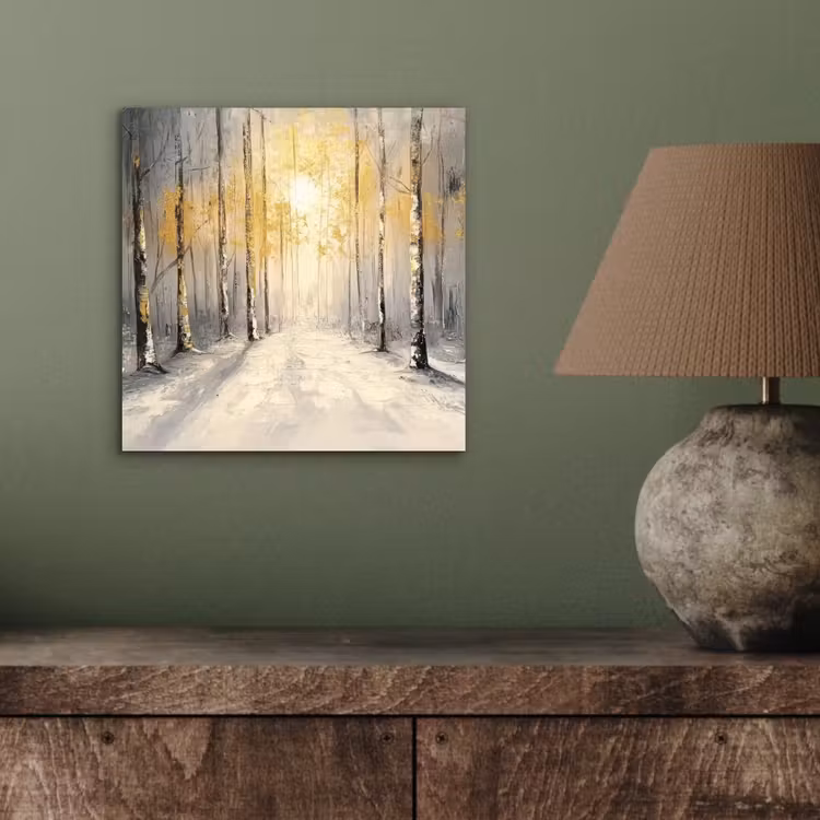 Winter - Abstract - Sneeuw - Natuur - Zon aluminium wit klein -sfeer2