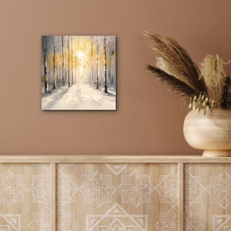 Winter - Abstract - Sneeuw - Natuur - Zon aluminium wit klein -sfeer4