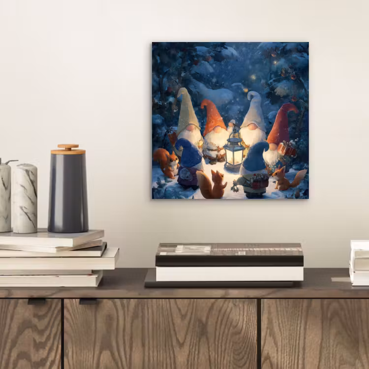 Winter - Gnooms - Eekhoorns - Meerkleurig aluminium wit klein -sfeer1