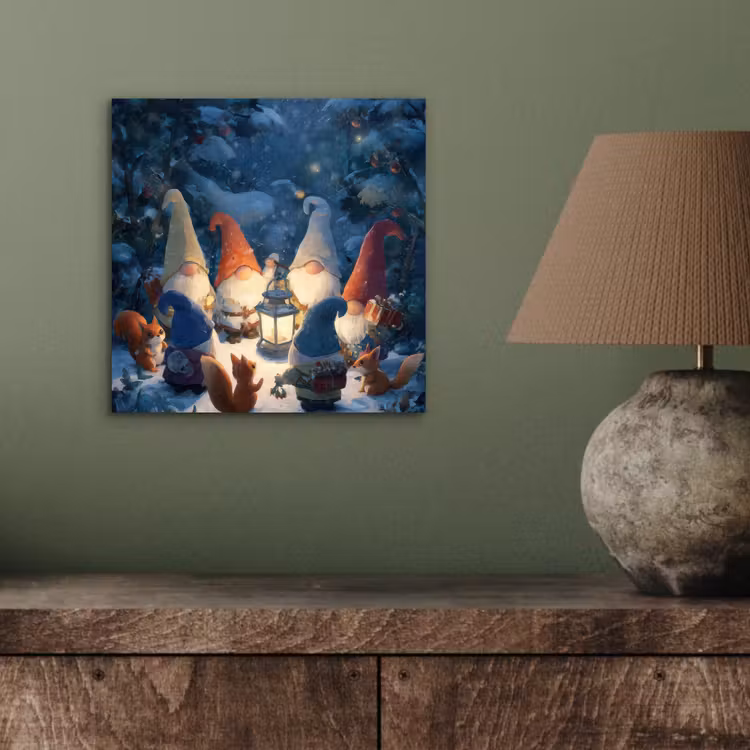 Winter - Gnooms - Eekhoorns - Meerkleurig aluminium wit klein -sfeer2