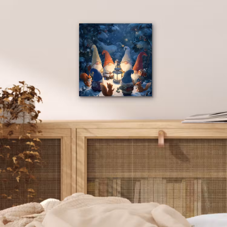 Winter - Gnooms - Eekhoorns - Meerkleurig aluminium wit klein -sfeer3