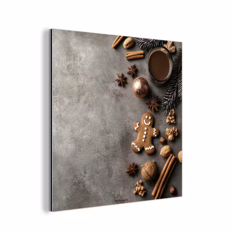 Winter - Kerst - Beton - Gingerbread man aluminium wit klein -3d