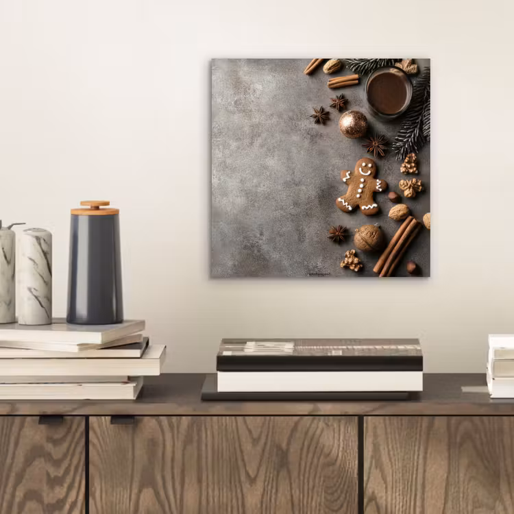 Winter - Kerst - Beton - Gingerbread man aluminium wit klein -sfeer1
