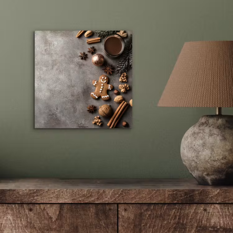 Winter - Kerst - Beton - Gingerbread man aluminium wit klein -sfeer2