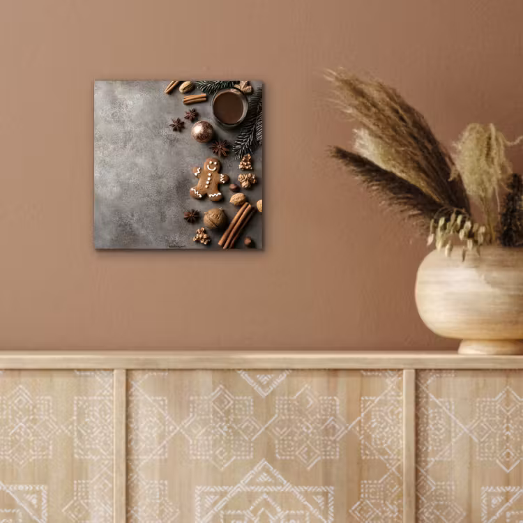 Winter - Kerst - Beton - Gingerbread man aluminium wit klein -sfeer4