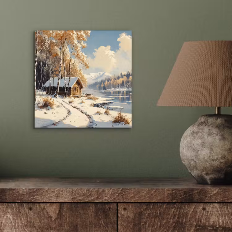 Winter - Sneeuw - Huis - Natuur aluminium wit klein -sfeer2