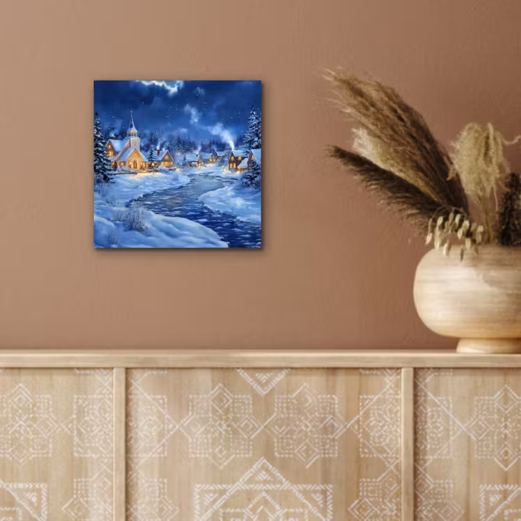 Winteravond - Kerstdorp - Donker aluminium wit klein -sfeer4