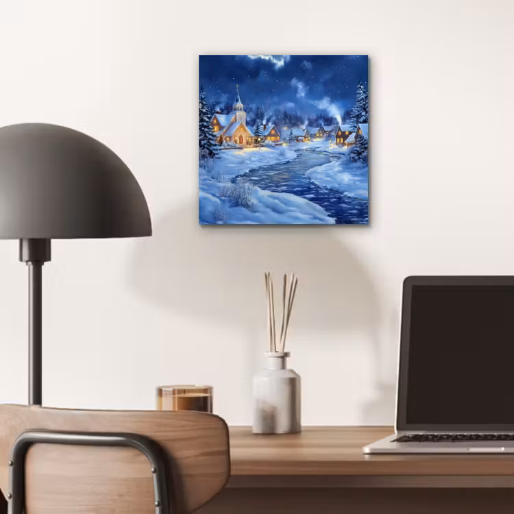 Winteravond - Kerstdorp - Donker aluminium wit klein -sfeer5