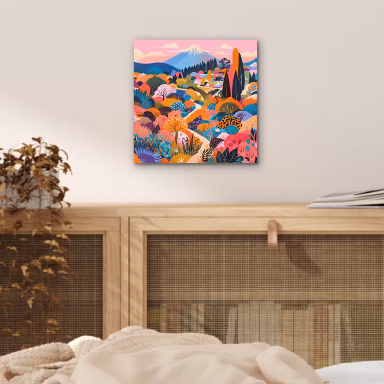 Witte bergtop - Modern - Kleurrijk aluminium wit klein -sfeer3