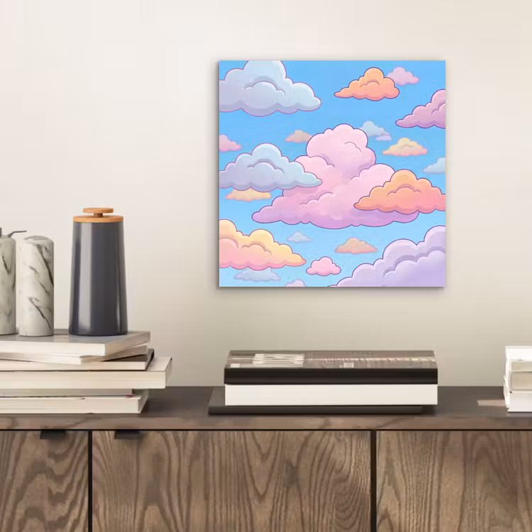 Wolk - Lucht - Natuur - Illustratie - Pastel aluminium wit klein -sfeer1