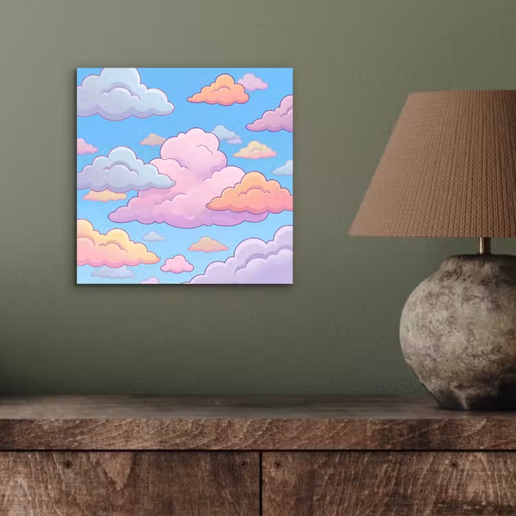 Wolk - Lucht - Natuur - Illustratie - Pastel aluminium wit klein -sfeer2