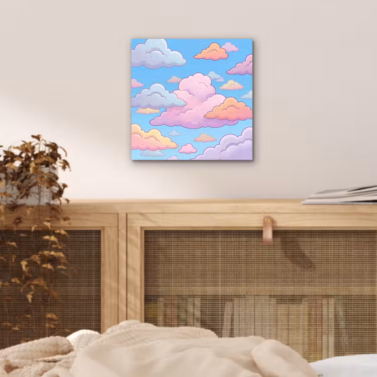 Wolk - Lucht - Natuur - Illustratie - Pastel aluminium wit klein -sfeer3