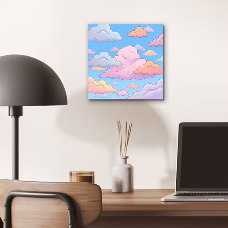 Wolk - Lucht - Natuur - Illustratie - Pastel aluminium wit klein -sfeer5