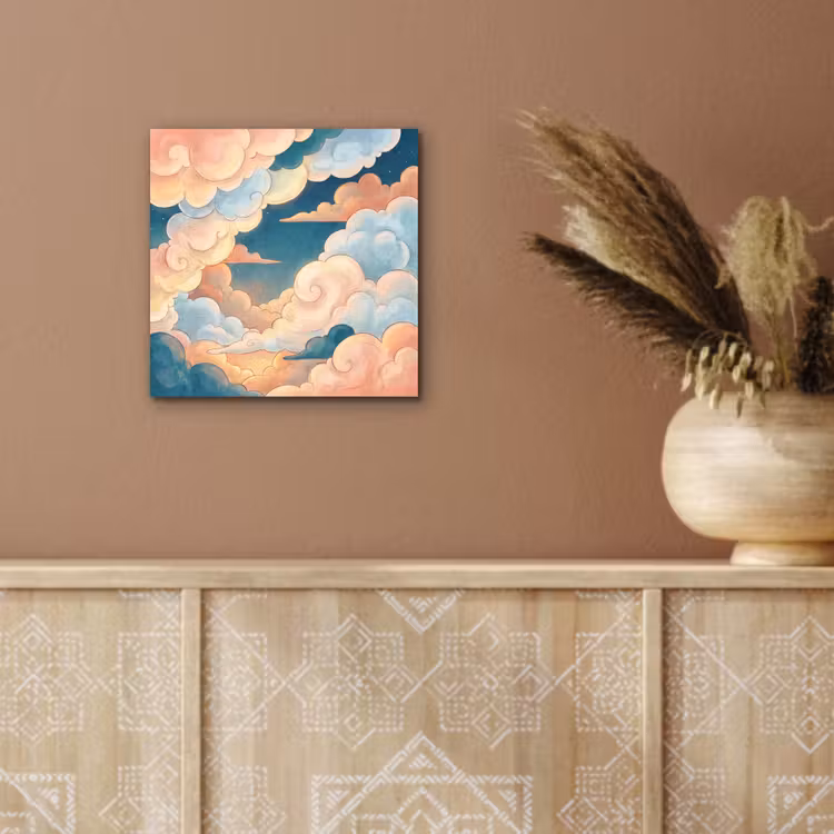 Wolk - Lucht - Natuur - Illustratief - Oranje aluminium wit klein -sfeer4