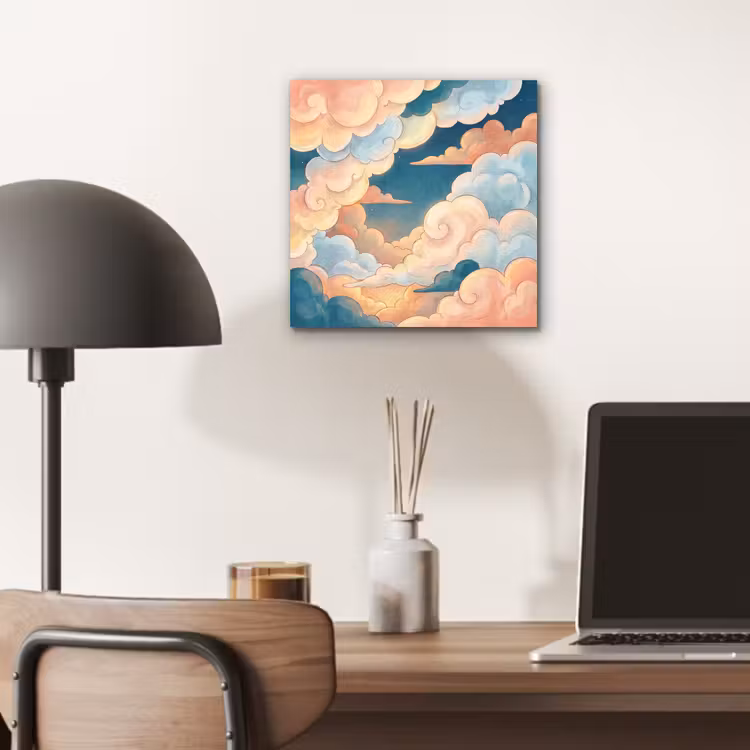 Wolk - Lucht - Natuur - Illustratief - Oranje aluminium wit klein -sfeer5