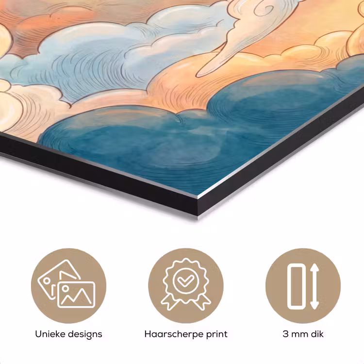 Wolk - Lucht - Natuur - Illustratief - Oranje aluminium wit klein -closeup_NL