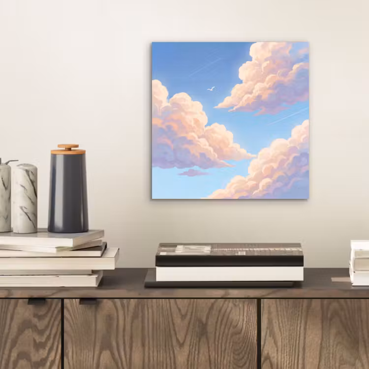 Wolken - Lucht - Natuur - Blauw aluminium wit klein -sfeer1