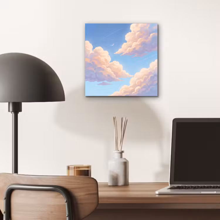 Wolken - Lucht - Natuur - Blauw aluminium wit klein -sfeer5