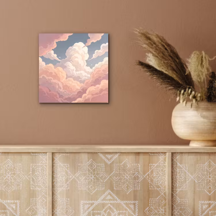 Wolken - Lucht - Natuur - Pastel - Roze aluminium wit klein -sfeer4