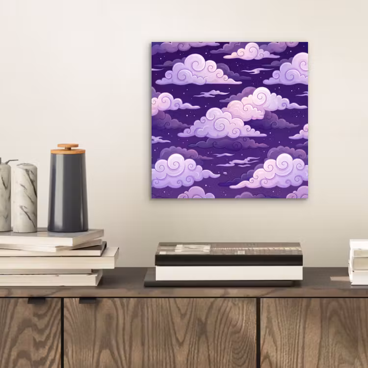 Wolken - Nacht - Natuur - Abstract - Paars aluminium wit klein -sfeer1