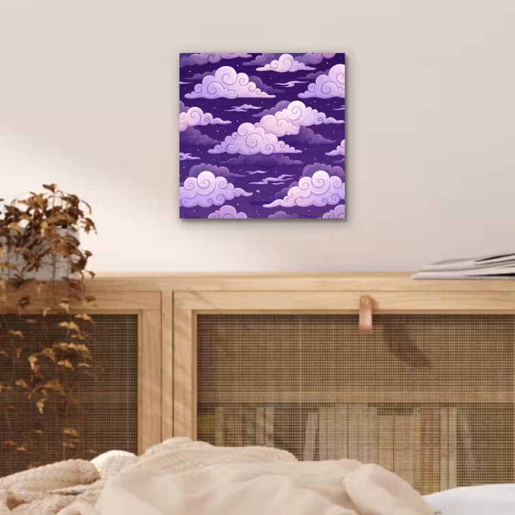 Wolken - Nacht - Natuur - Abstract - Paars aluminium wit klein -sfeer3