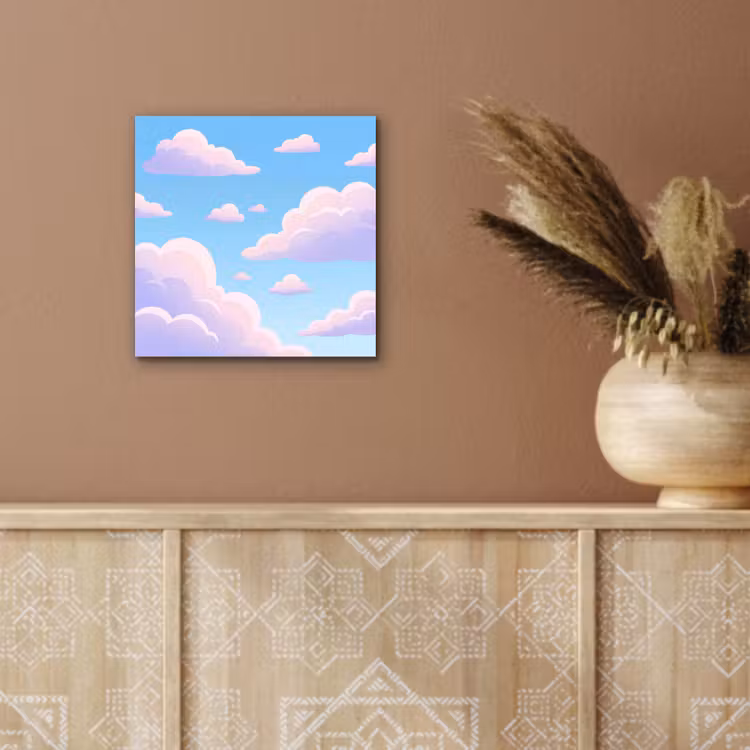 Wolken - Roze - Blauw - Natuur - Modern aluminium wit klein -sfeer4