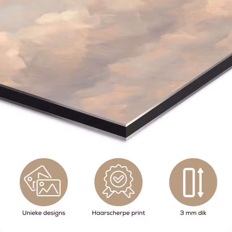 Wolken - Zacht - Natuur - Klassiek - Beige aluminium wit klein -closeup_NL