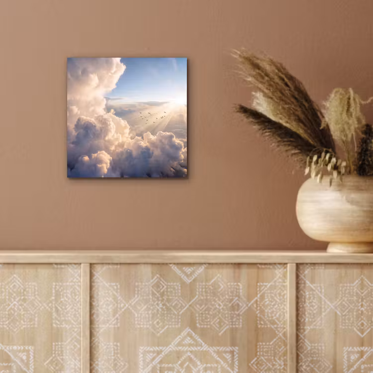 Wolken - Zonnestralen - Natuur - Wit aluminium wit klein -sfeer4