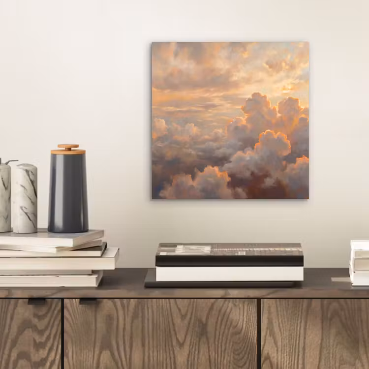 Wolken - Zonsondergang - Natuur - Abstract - Goud aluminium wit klein -sfeer1