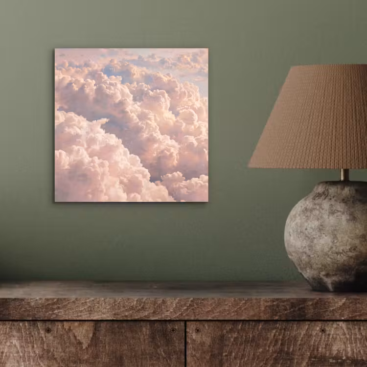 Wolken - Zonsondergang - Natuur - Pastel - Roze aluminium wit klein -sfeer2